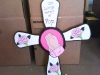 White Cross w/ Pink Roses & Praying Hands